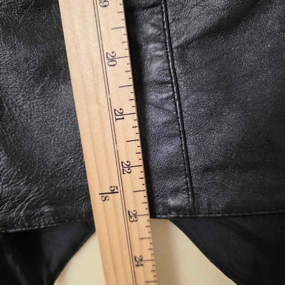 Vintage Phase 2 Leather Vest Men's L Large Black Motorcycle Waistcoat Pockets - Picture 11 of 13